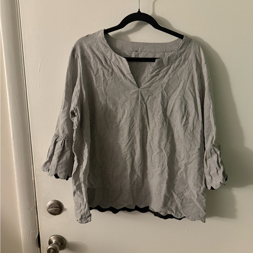 Striped Gray Women's Top